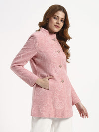 Embroidery Pink Coat