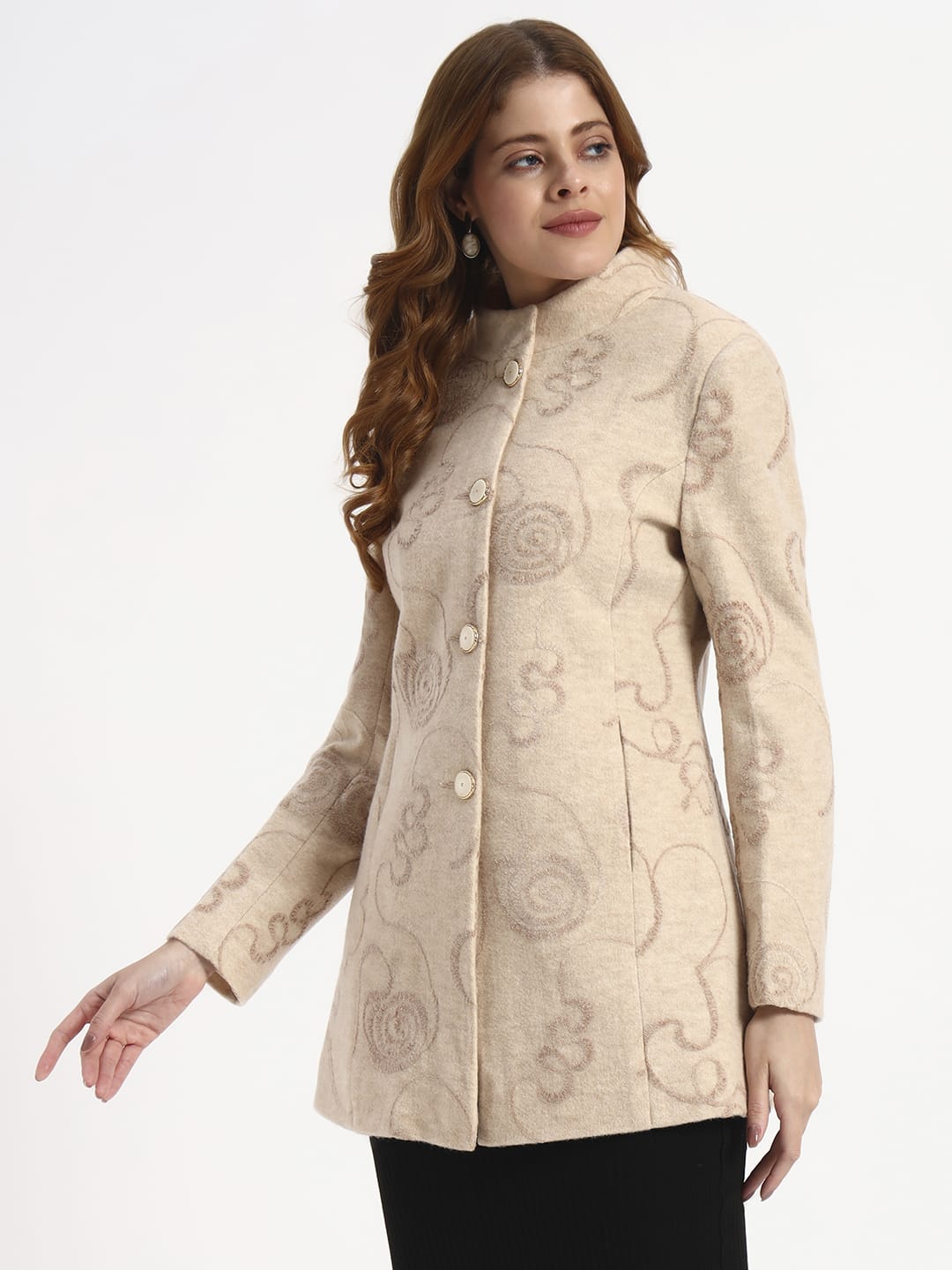 Heritage - Women's Fine Wool Blend, Tonal Self jall (Size: 100*200 cm)
